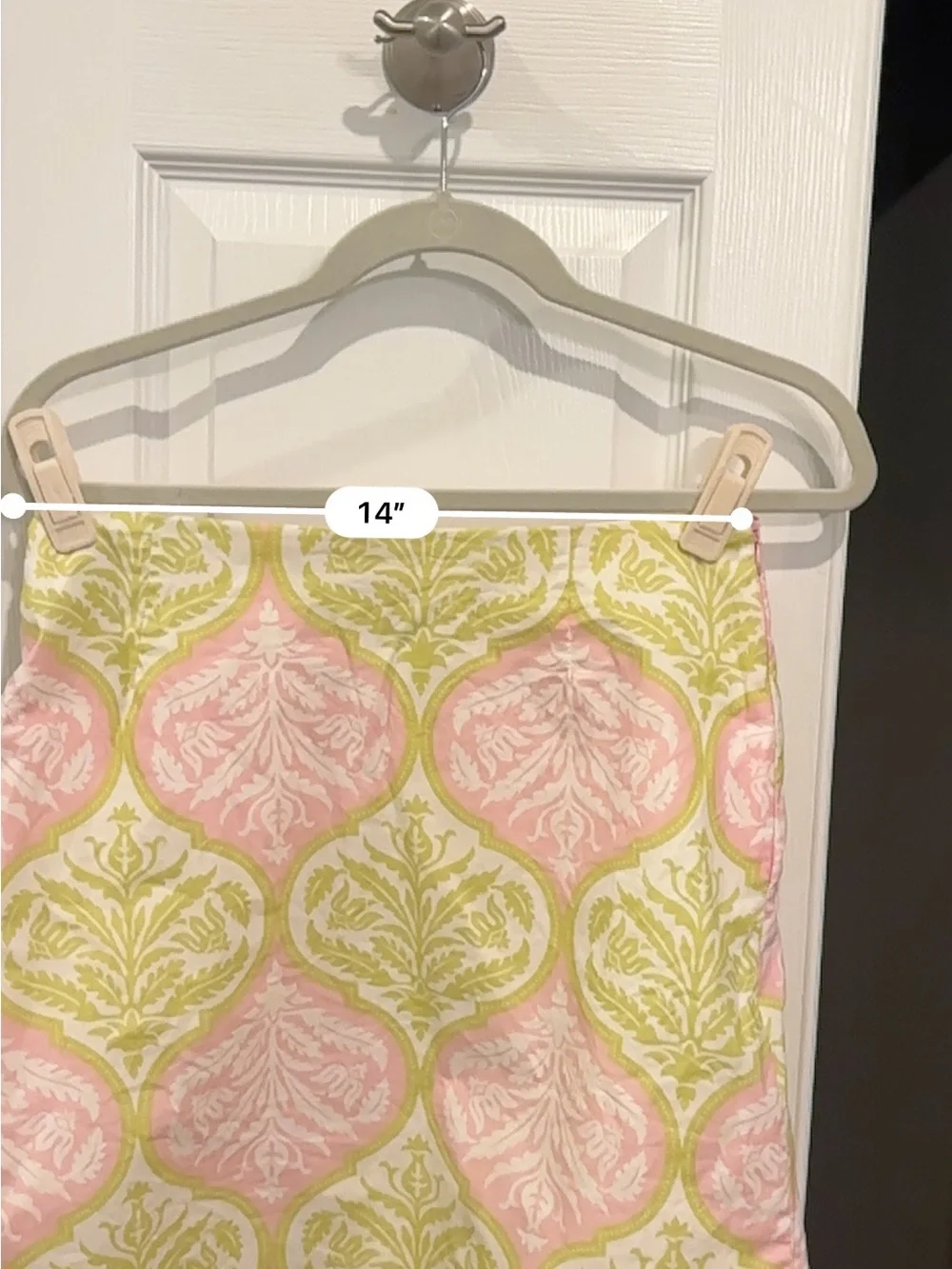 Sixth Alice Pink and Light Green Damask Mini Skirt